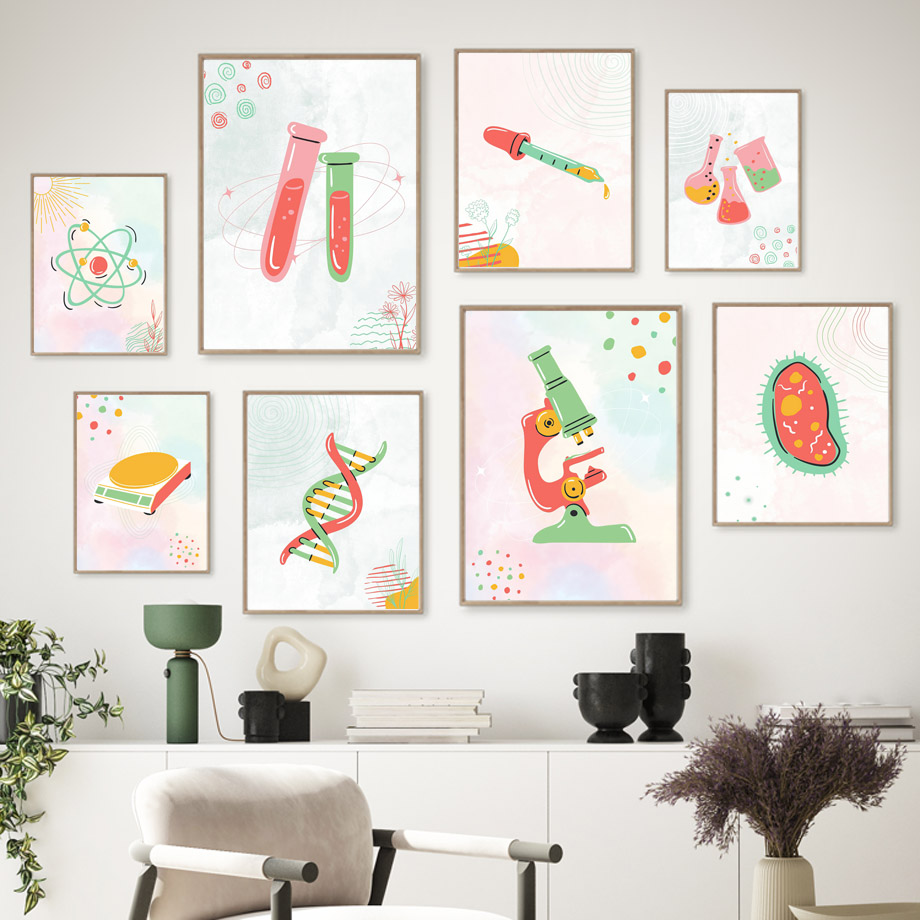 1pc frameless Canvas Painting  - Science Nursery recension och pris